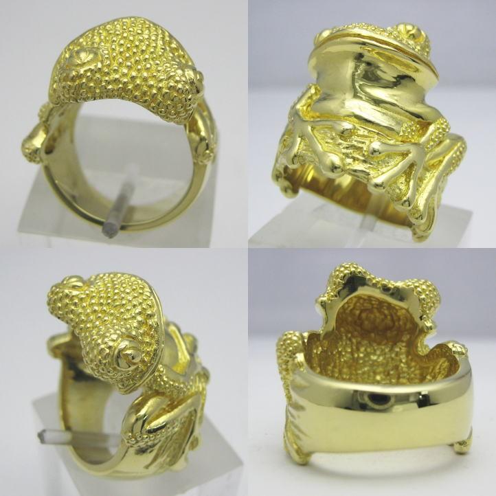 カエルの指輪 ゴールドフロッグリング ブラス 真鍮 (かえる 蛙