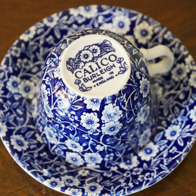 Calico ブルーキャリコ バーレイ社 カップ＆ソーサー イギリス製 送料