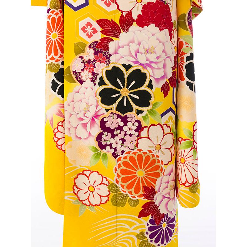 2〜12月】正絹振袖|着物レンタル|155〜165cm|振袖フルセット(黄色系