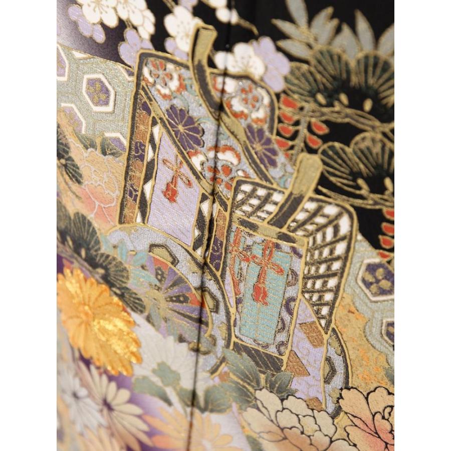 Mサイズ 金彩 銀彩 瑚粉 金駒刺繍柄の黒留袖フルセット(黒)|黒留袖 MT