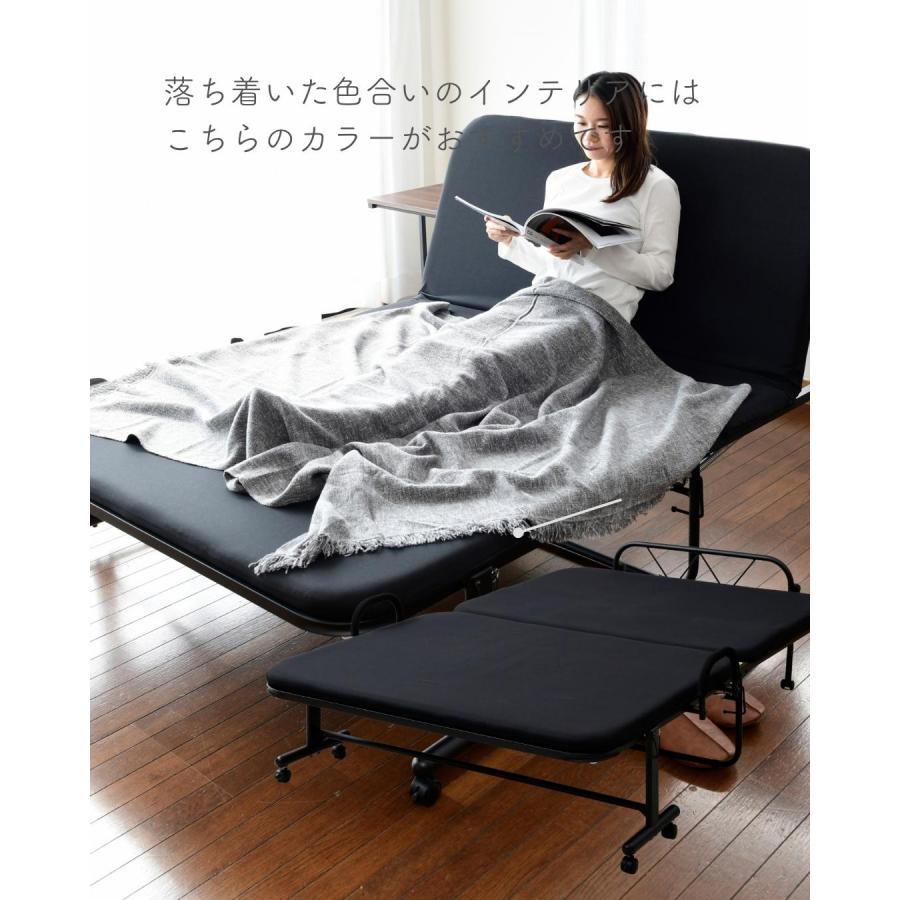 山善（YAMAZEN） 折りたたみベッド セミダブル ハイタイプ 組み立て