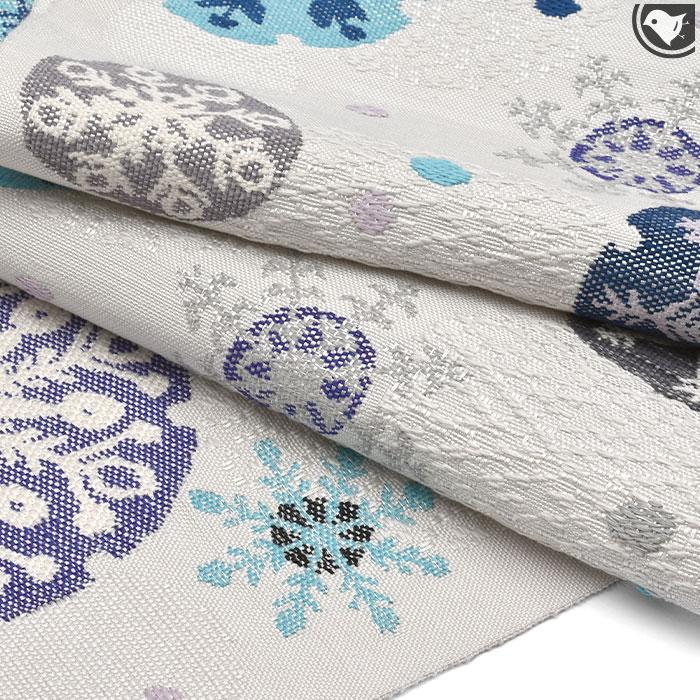 西陣織 帯屋捨松 謹製 “雪文” 八寸 名古屋帯 正絹 日本製 : 帯専門店