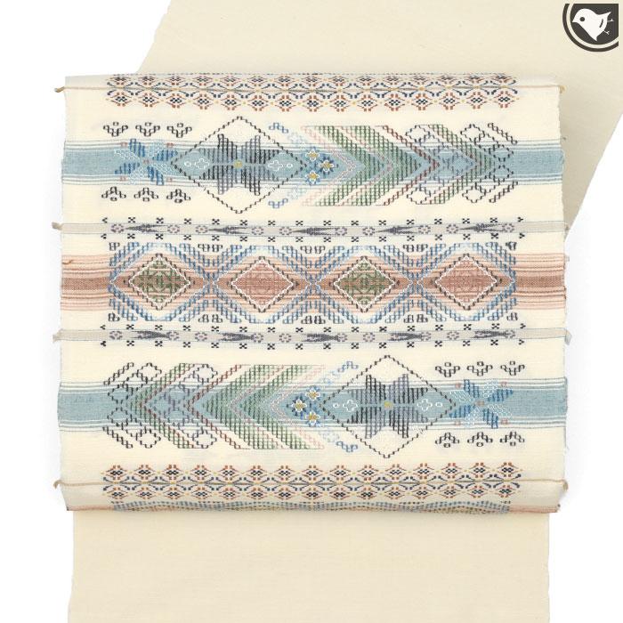 本場琉球 読谷山花織 大城佐知子 作 “香風花” 手織り 本草木染 九寸