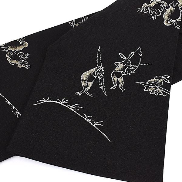 半幅帯 高級 西陣織 老舗 おぐら 謹製 鳥獣戯画 全通織模様 : 帯専門店