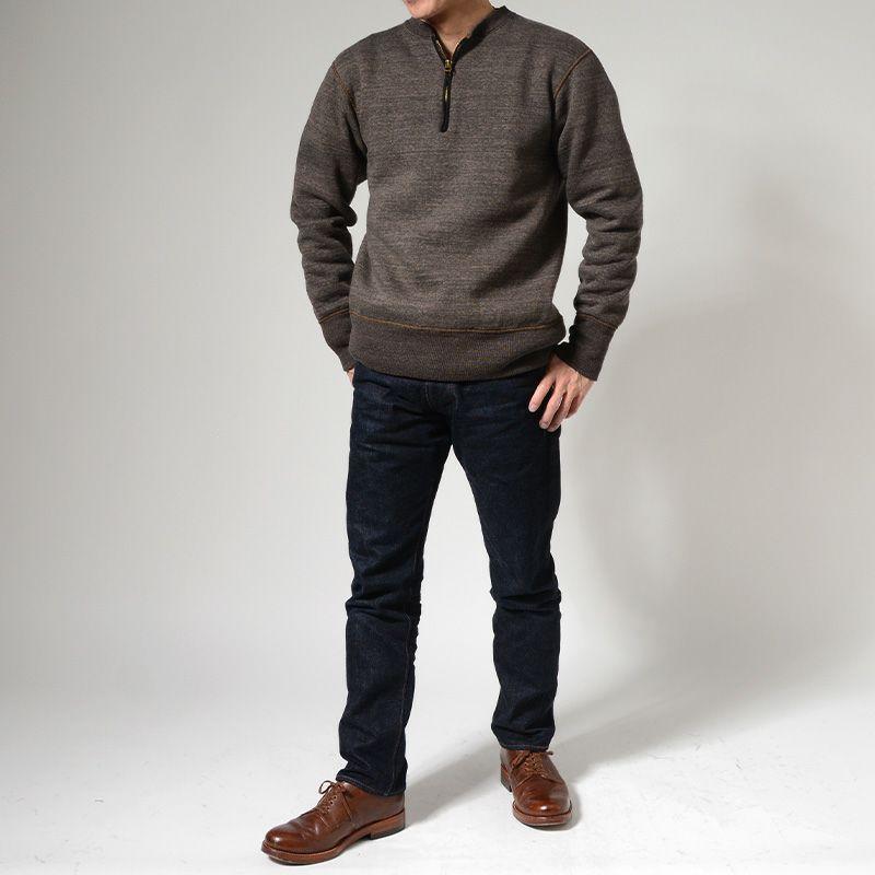 DELUXEWARE（デラックスウエア） S105-00-BKMKK-7inch HALF-ZIP PLAIN