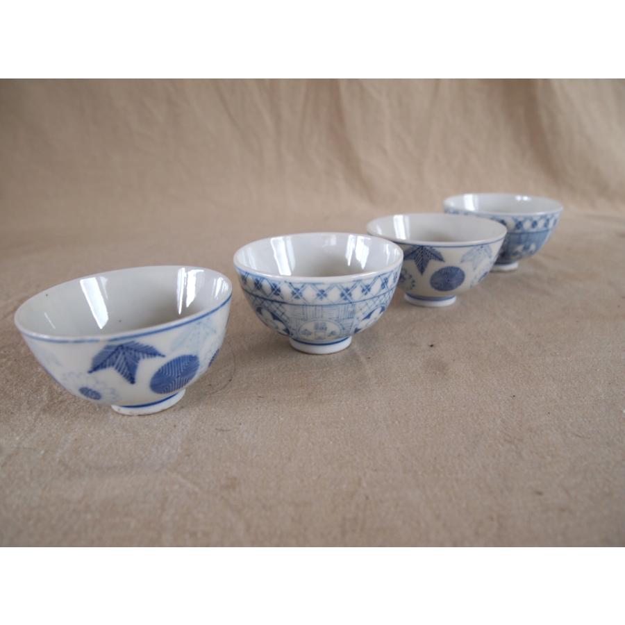 中国 染付蓮紋お碗 大明嘉靖年製銘 送料込み0525 中国 染付蓮紋お碗