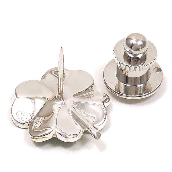 ピンブローチ ラペルピン シルバー925 四葉 クローバー イタリア製