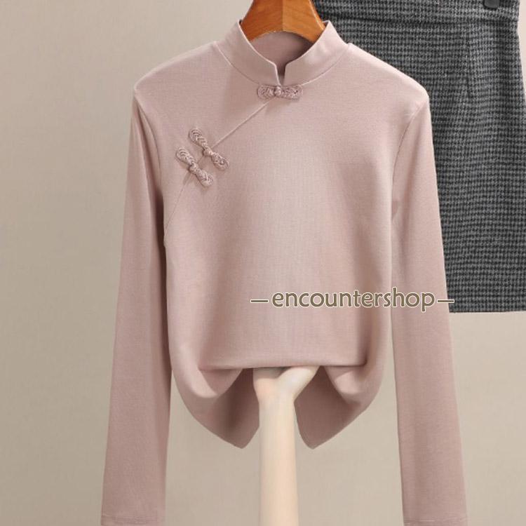 チャイナ風 トップス レディース 中国風 中華風 チャイナ服 秋冬 長袖