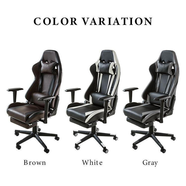 ゲーミングチェア 180度 リクライニング ヘッドレスト ランバー