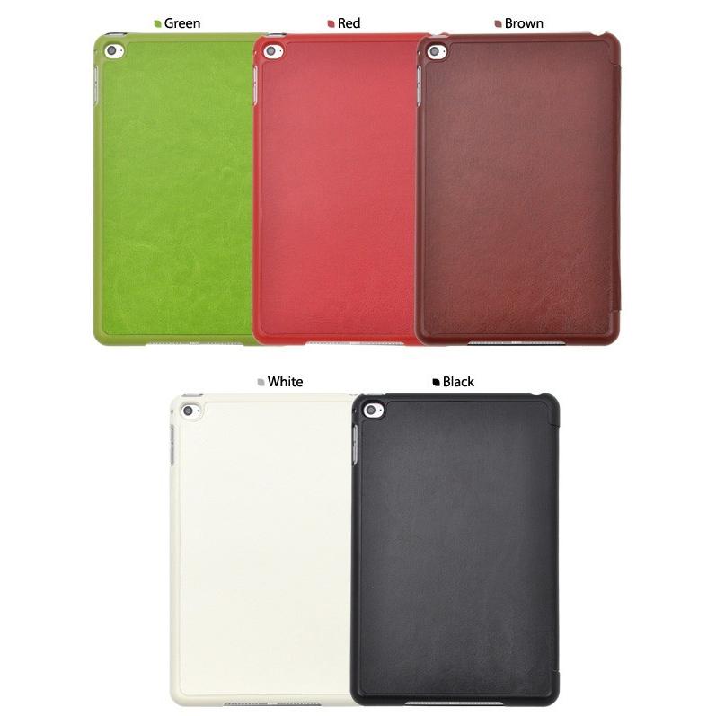 iPadケース iPad mini 4用 カラーレザーデザインケース 手帳型 横開き