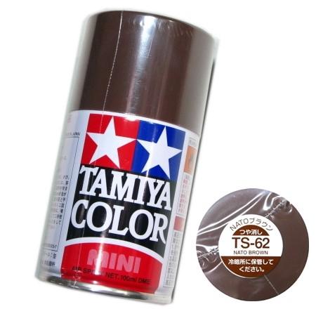 タミヤ カラー MINI スプレー塗料 (TS-62) NATOブラウン つや消し