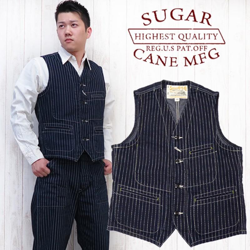 SUGAR CANE シュガーケーン ベスト ワーク ストライプ ウォバッシュ
