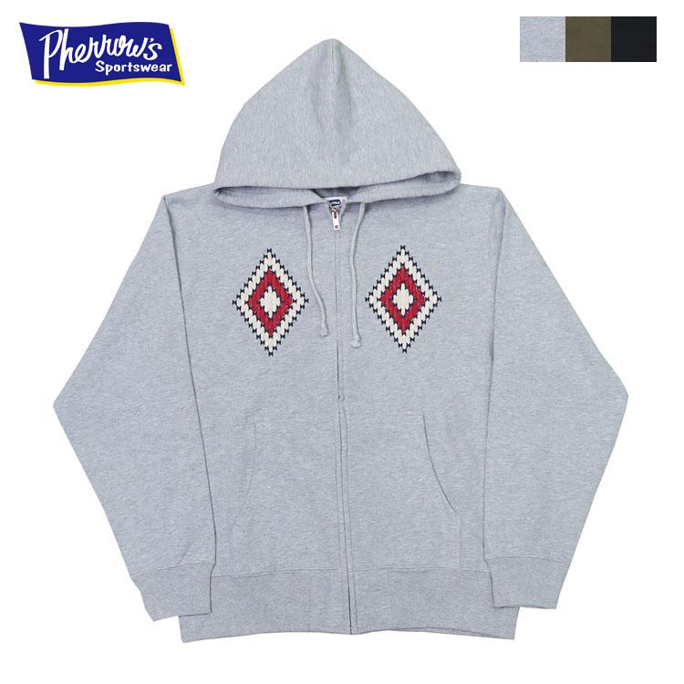 Pherrow's（フェローズ） フルジップ スウェット パーカー ネイティブ