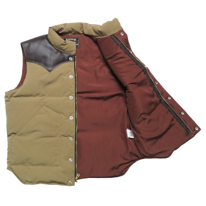 SUGAR CANE シュガーケーン ダウンベスト レザーヨーク T/C クロス 革