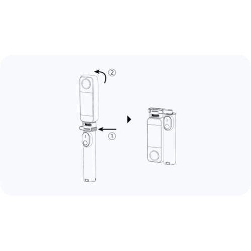Insta360 折りたたみ式内蔵三脚付き自撮り棒リモコンキット 1/4インチ
