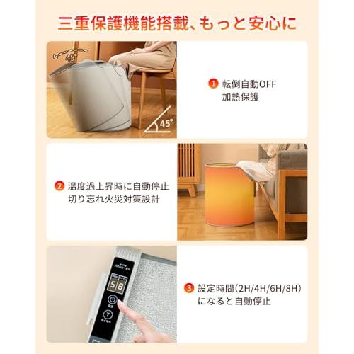 パネルヒーター 足元540°全方位発熱2025新登場デスクヒーター 筒型 遠