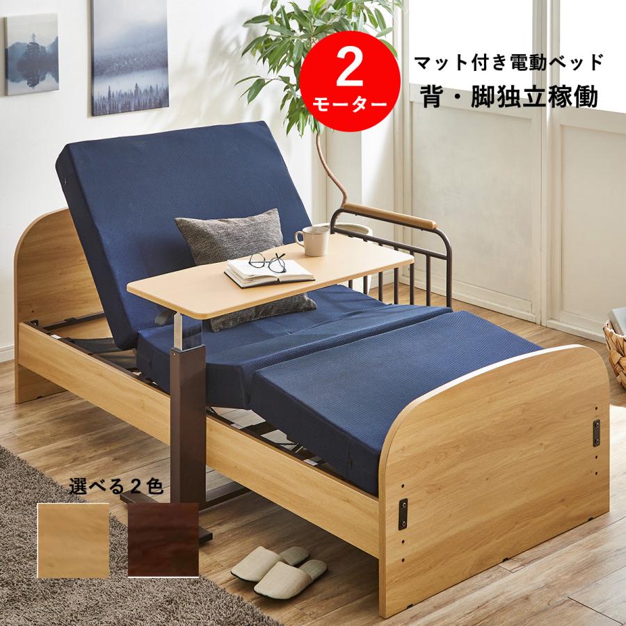 開梱設置】電動リクライニングベッド 電動ベッド 2モーター 介護ベッド