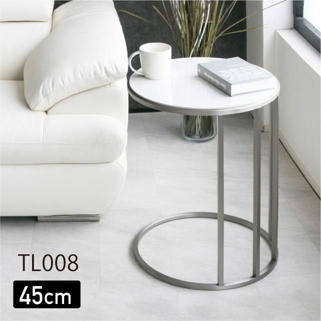 サイドテーブル エンドテーブル おしゃれ 白 大理石調 セラミック