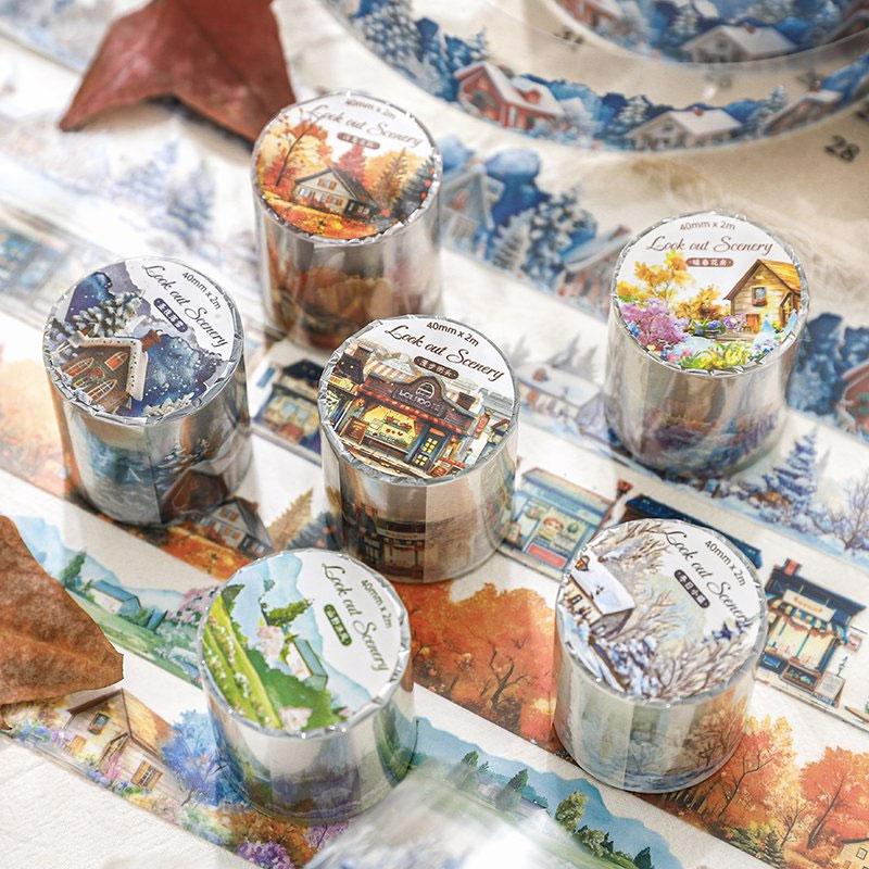 コラージュ 素材 マスキングテープ マステ 風景 背景 景色 桜 ショップ