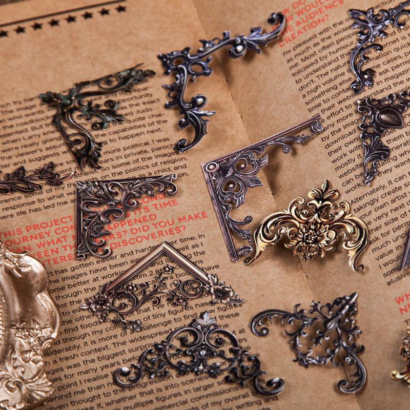 紙モノ コラージュ素材 ひねり金具 デザペ ステッカー コーナー金具