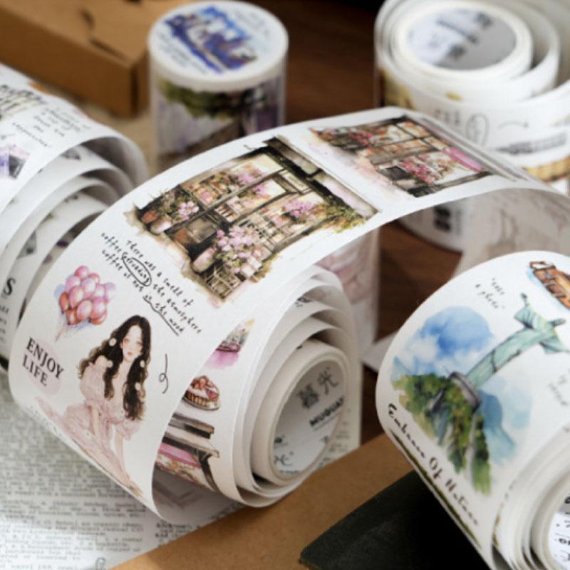 コラージュ 素材 マスキングテープ マステ 人物 女性 女の子 コーヒー