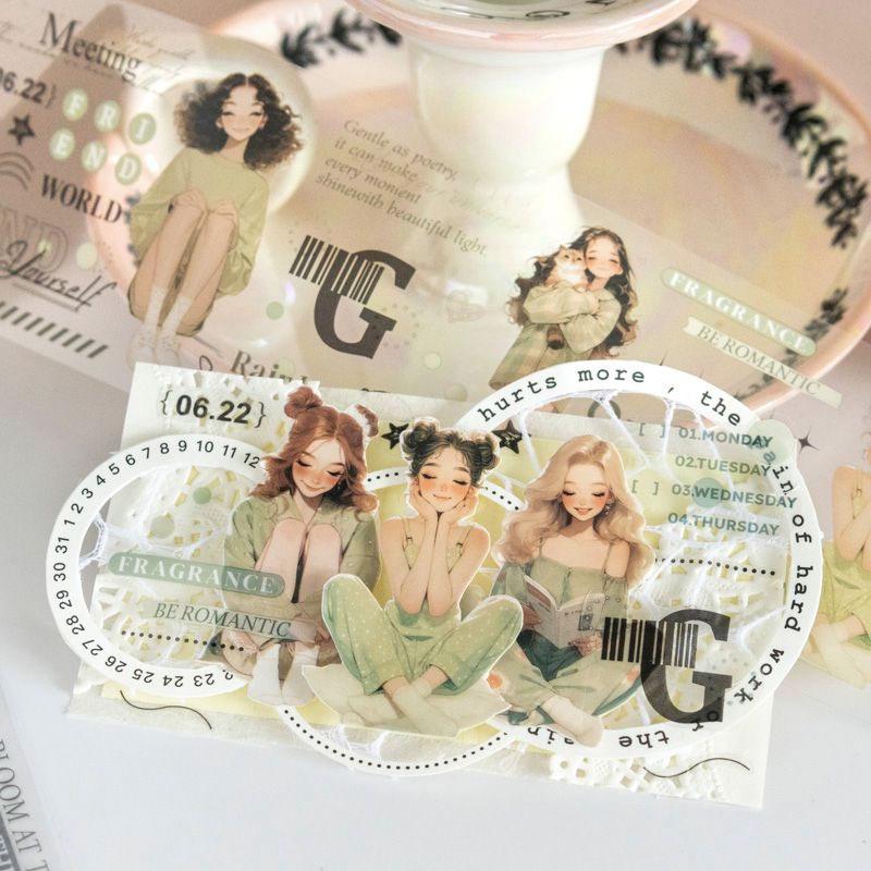 コラージュ 素材 マスキングテープ マステ 人物 女性 女の子 かわいい