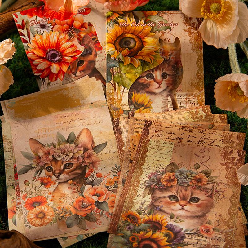 コラージュ 素材 デザイン ペーパー 猫 ネコ ジャンクジャーナル