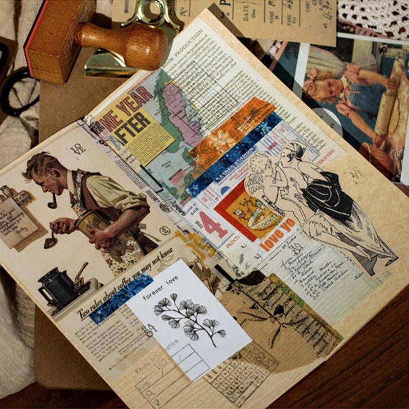 コラージュ 素材 デザイン ペーパー 英字 新聞 人物 英語 ジャンク