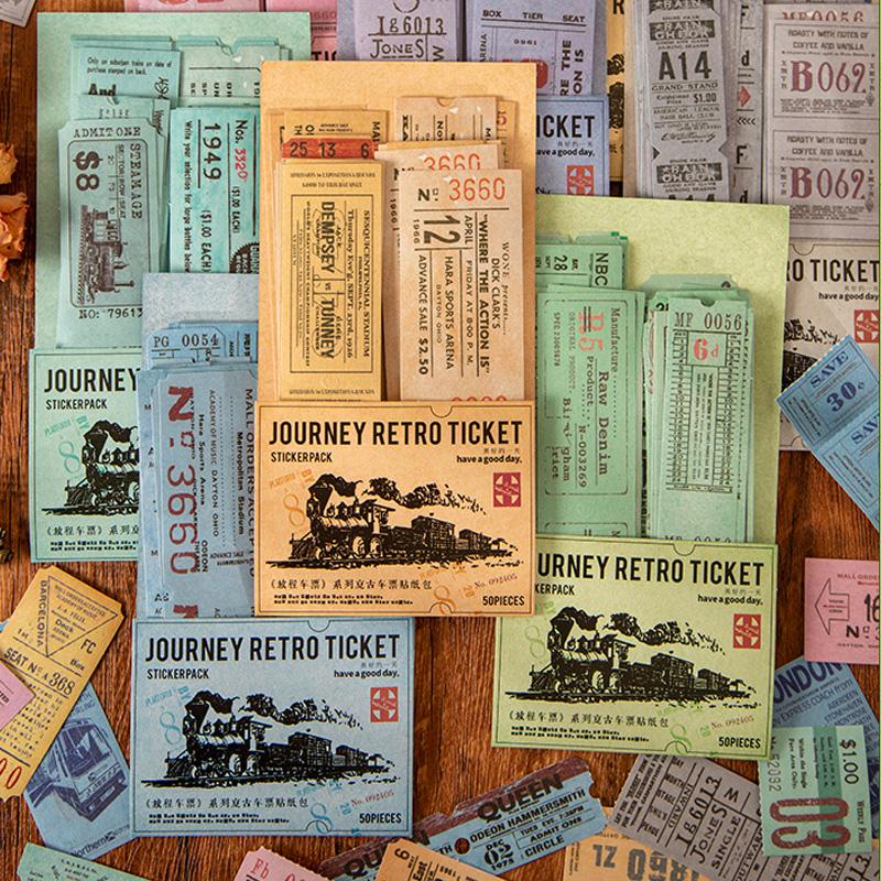 コラージュ 素材 シール チケット 切符 ジャンクジャーナル