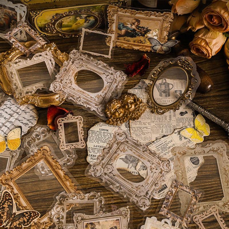 コラージュ 素材 シール 額縁 フレーム 枠 ジャンクジャーナル