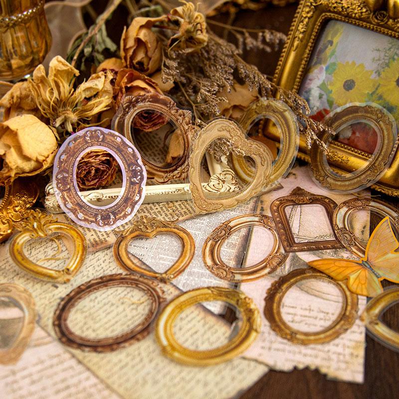 コラージュ 素材 シール 額縁 フレーム 額 ジャンクジャーナル