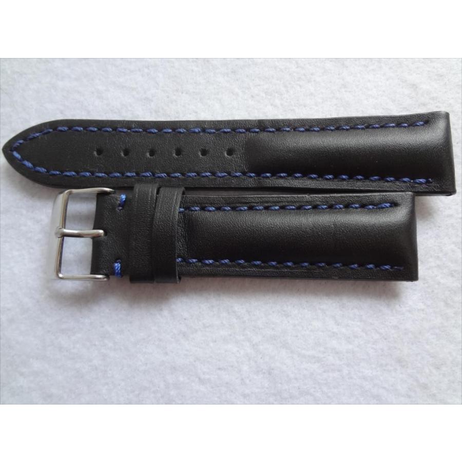 BREITLINGブライトリング用腕時計レザーベルト本革バンド 22mm 黒/青