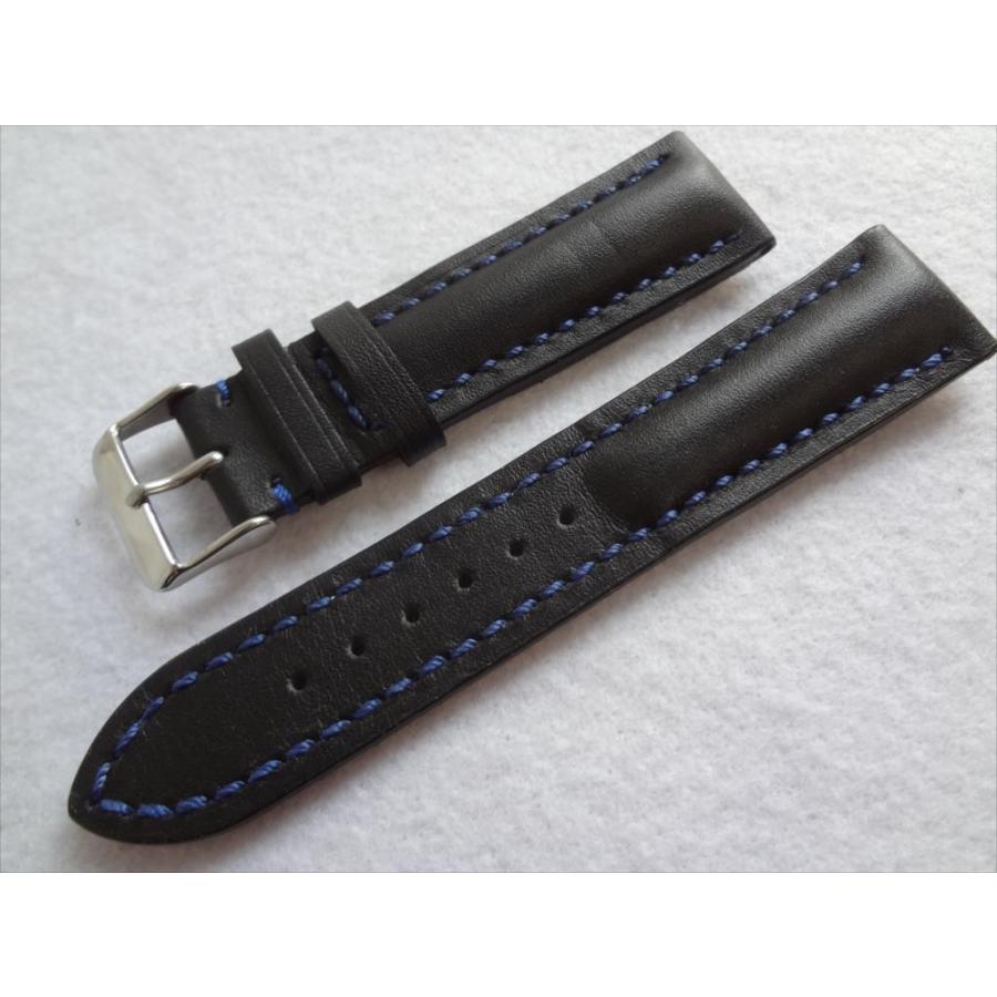 BREITLINGブライトリング用腕時計レザーベルト本革バンド 22mm 黒/青