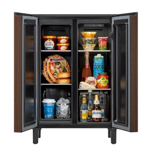 アクア(AQUA) AQR-FD7P-T ブラウンウッド 家具冷蔵庫 LOOC ルーク 72L