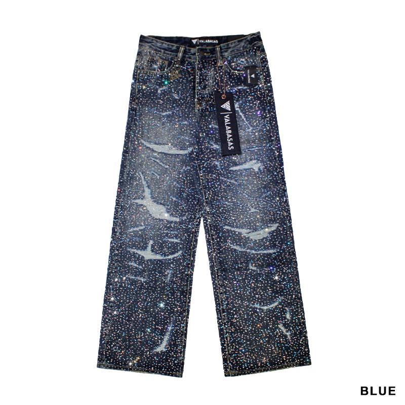 VALABASAS ヴァラバサス バギーパンツ 29-32インチ ブラック/黒 ブルー