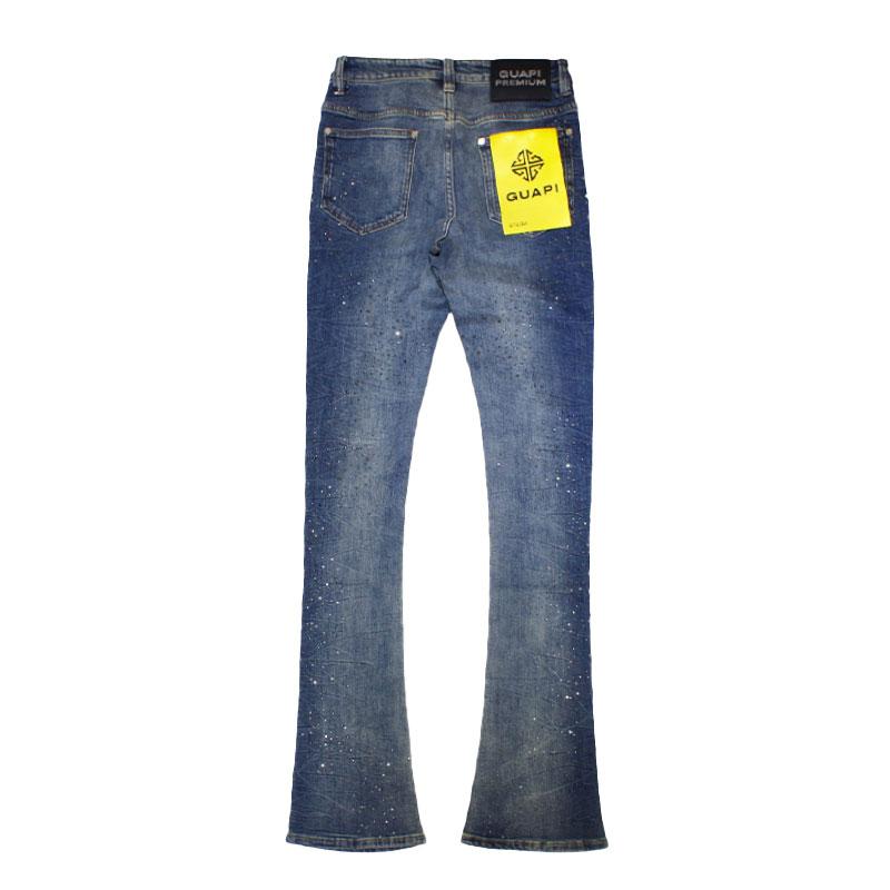 GUAPI グアピ フレアデニムパンツ 28-32インチ ブルー/青 メンズ