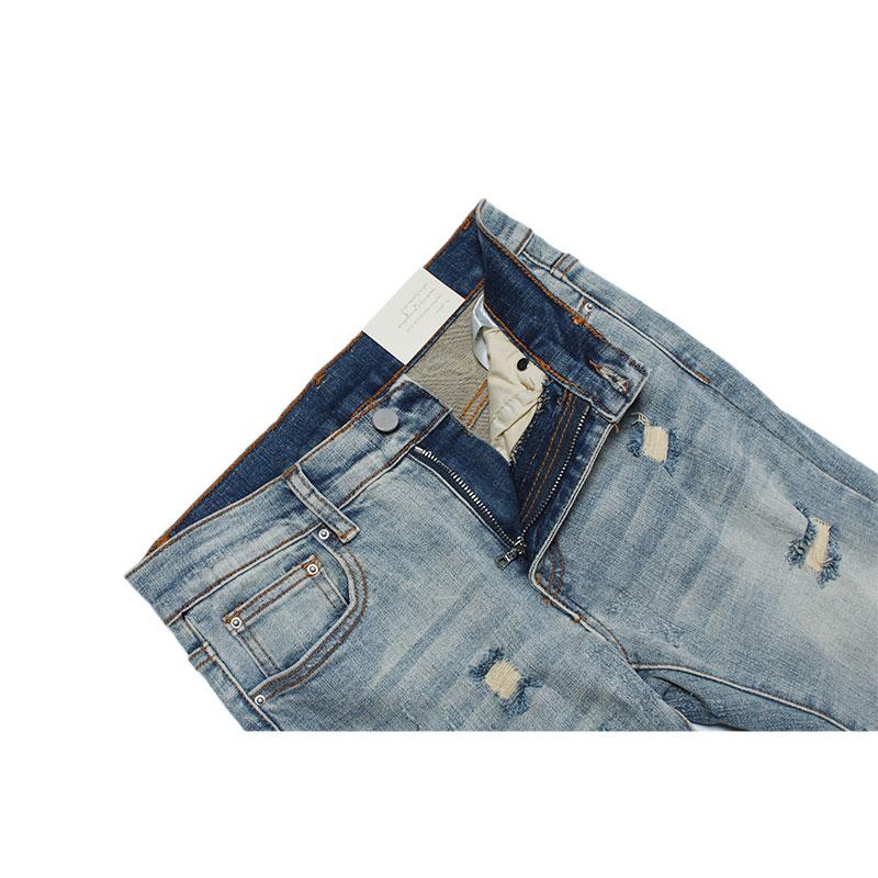 mnml（ミニマル） スキニーパンツ ストレッチデニム ダメージ加工