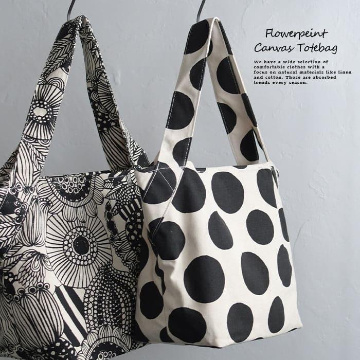 BARN DOOR 大容量 キャンバス トートバッグ フラワー柄プリント
