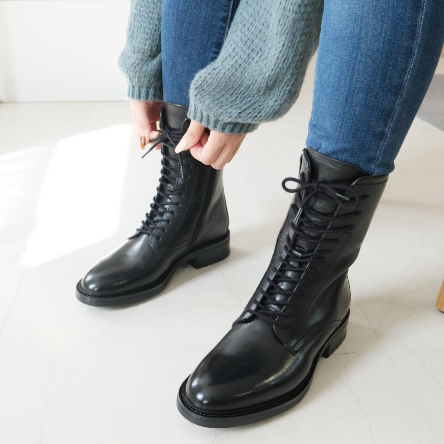 ショートブーツ 本革 レディース ローヒール 歩きやすい 履きやすい