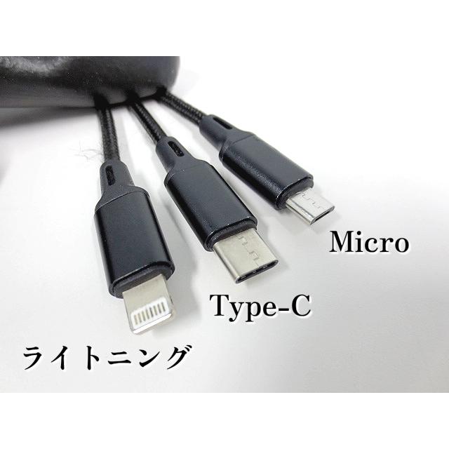 4点セット☆ナイロン編み 1本3役 マルチ充電ケーブル 充電アダプタ