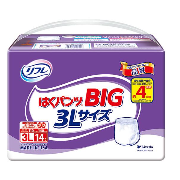 リフレ はくパンツ （ケース販売）リフレ BIG 14枚入／3Lサイズ×6袋