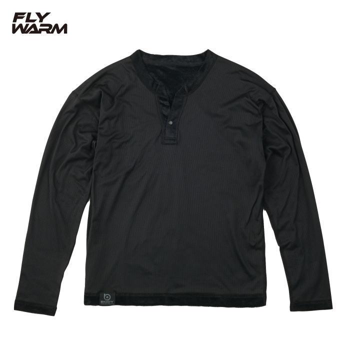 FLY WARMフライウォーム リバーシブルロングスリーブシャツ ブラック