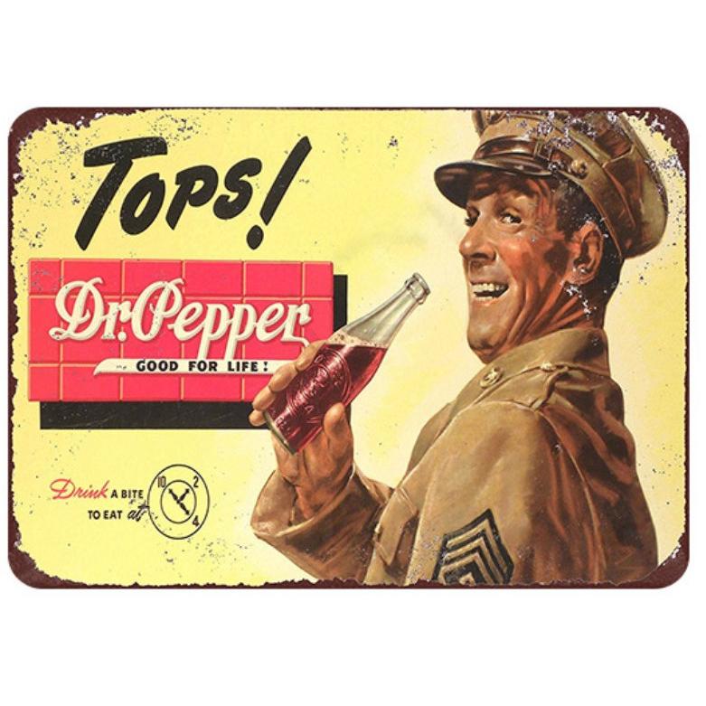 ドクターペッパー Dr Pepper 炭酸飲料 レトロ調☆メタルサイン