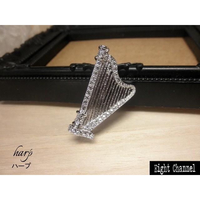 ブローチ 楽器 ピアノ バイオリン チェロ ハープ シルバー