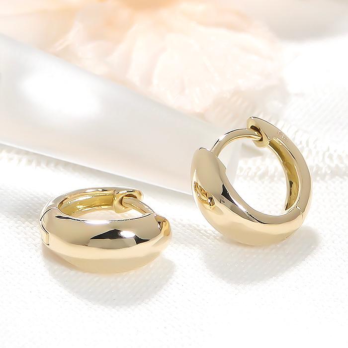 K18YG 地金 フープ ピアス 送料無料 18金 K18 イエローゴールド 中折れ