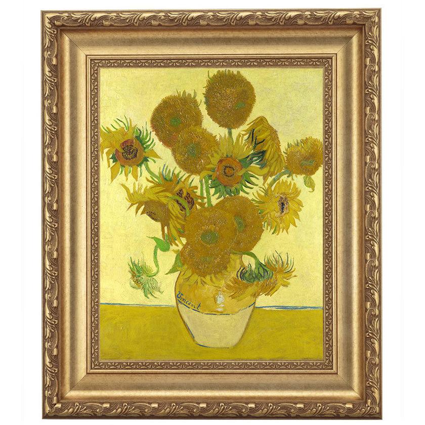 ゴッホ ひまわり 4号 立体複製名画 額付き 壁掛け 有名画家 アートの友