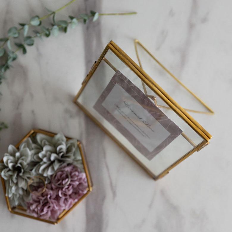 ELEMENTS フォトフレーム 写真立て ガラスと真鍮でできたフォト