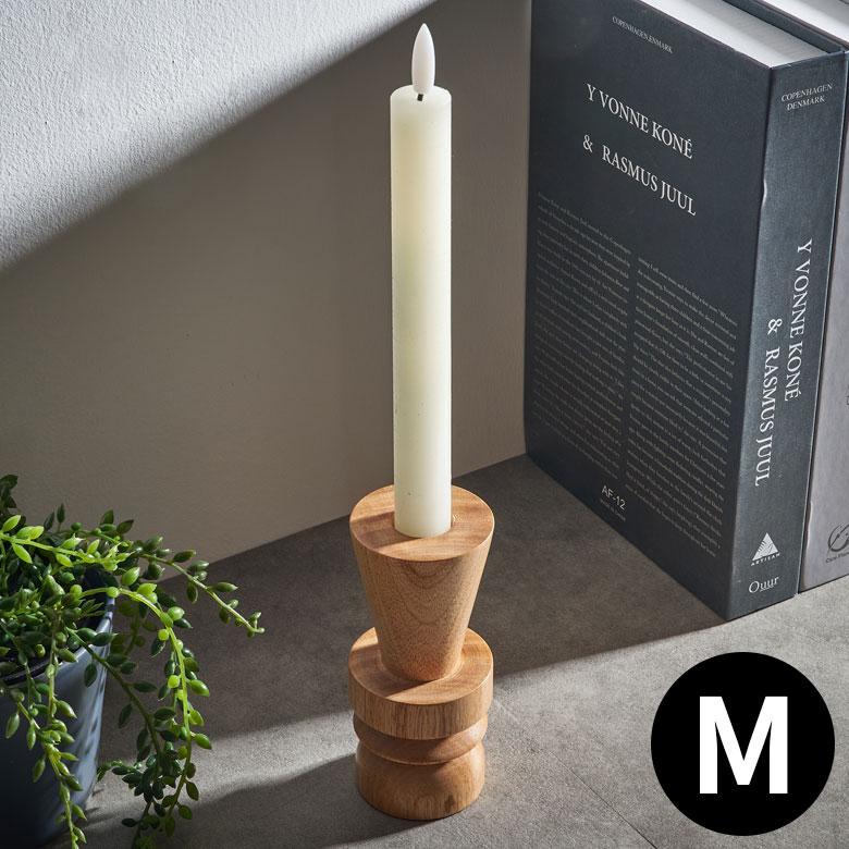 ELEMENTS キャンドル ホルダー 天然 木 製 Mサイズ 2way ウッド 高さ