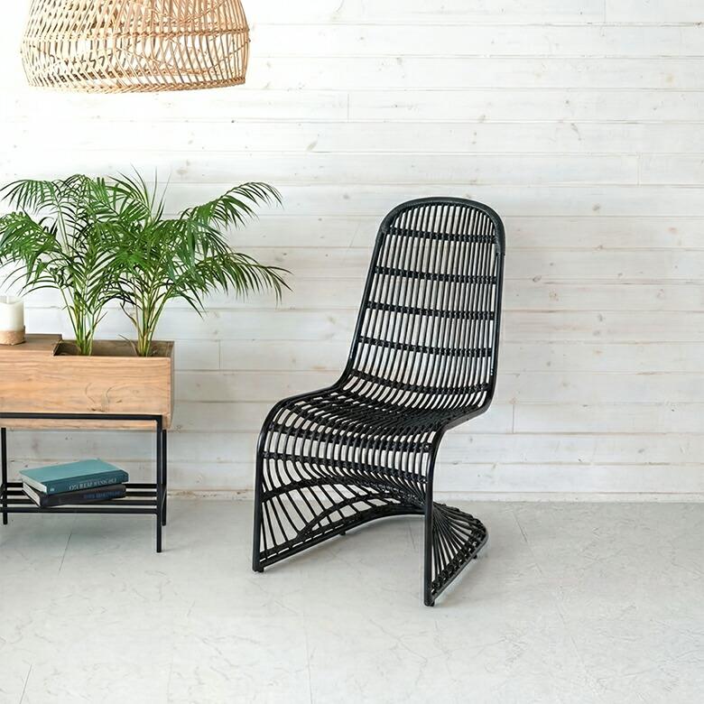 ELEMENTS チェア ラタンチェア ラタン 籐 スチール 1脚 椅子