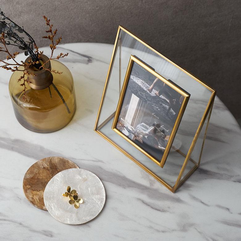 ELEMENTS ガラスと真鍮でできたフォトフレーム 写真立て おしゃれ